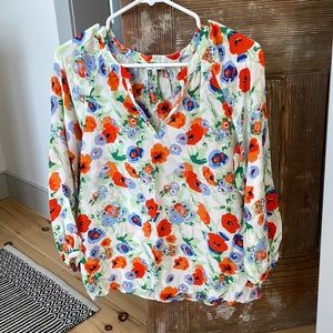 Gorgeous spring/summer 🌺 poppy print silk top Joie Sz XS